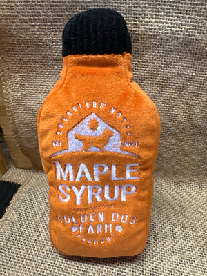 maple syrup bottle dog toy