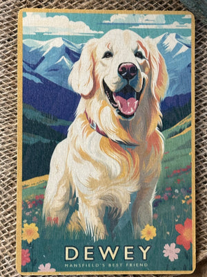 Farm Dog Wood Postcard x Lantern Press