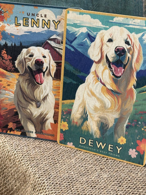 Farm Dog Wood Postcard x Lantern Press