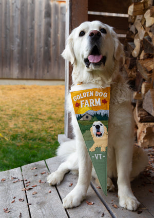 golden dog farm felt pennant