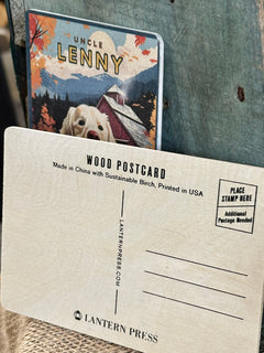 Farm Dog Wood Postcard x Lantern Press - Golden Dog Farm LLC