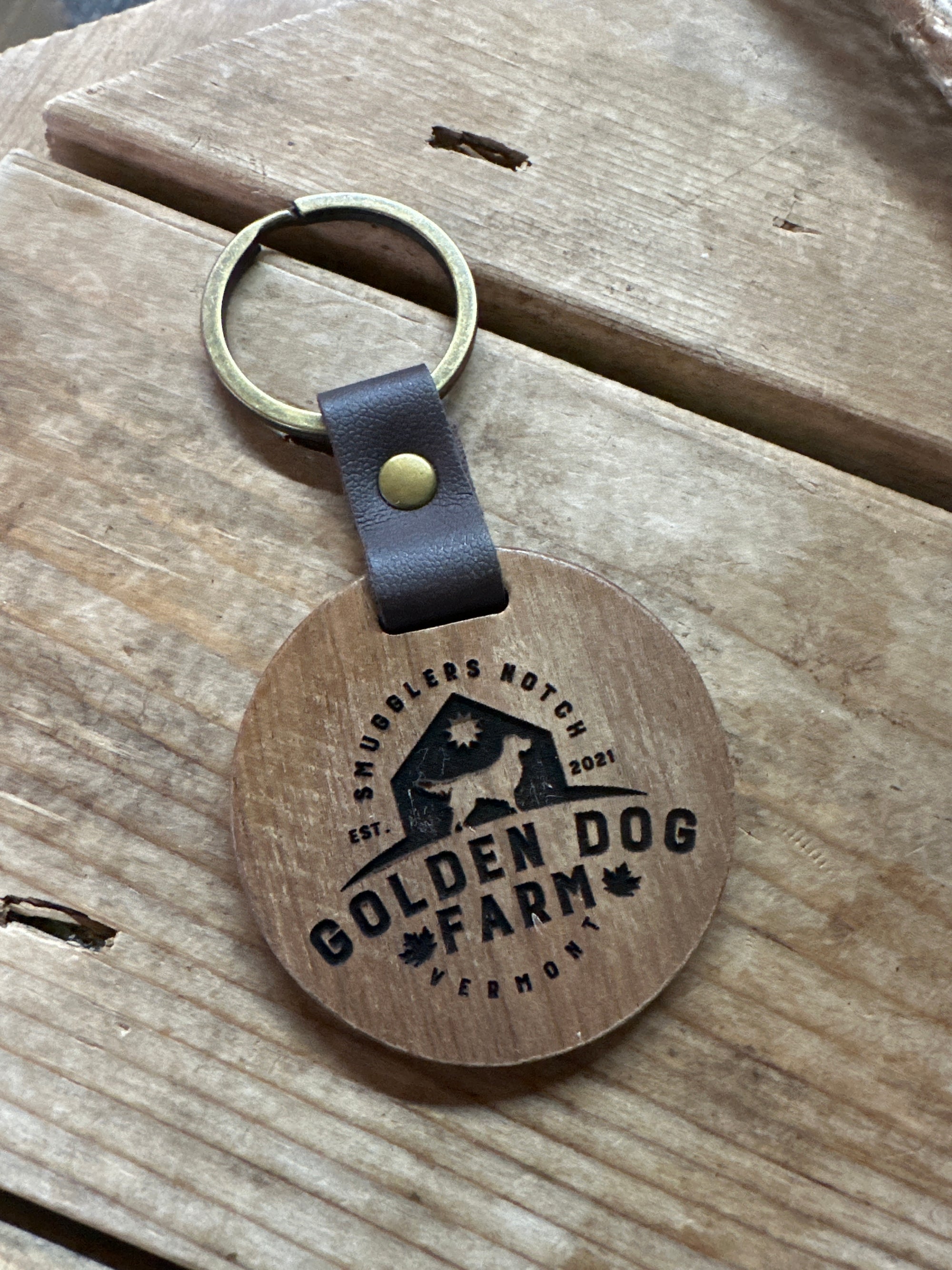 Golden Dog Farm Keychain