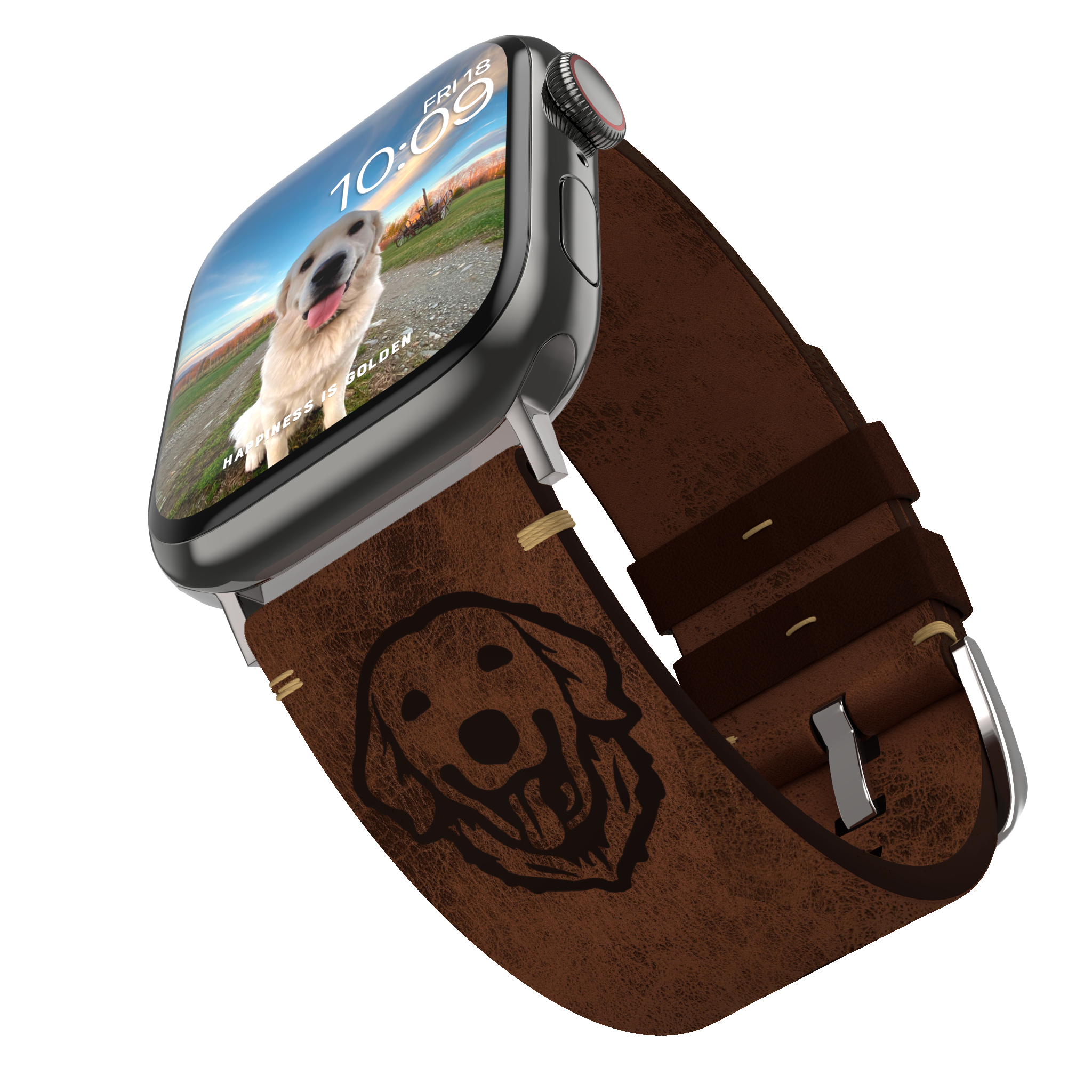 Golden Retriever Leather Watchband Apple Watch Golden Dog Farm LLC