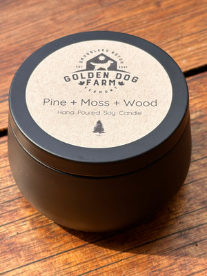 8 oz Pine+Moss+Amber Soy Candle