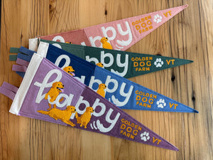 Golden Dog Farm "Happy" Felt Pennant x Yoho & Co.