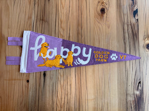 Golden Dog Farm "Happy" Felt Pennant x Yoho & Co.