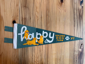 Golden Dog Farm "Happy" Felt Pennant x Yoho & Co.