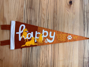 Golden Dog Farm "Happy" Felt Pennant x Yoho & Co.