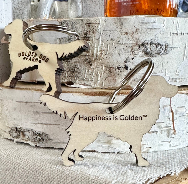 Golden fashion retriever keyring