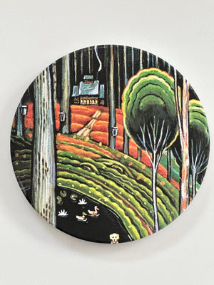 Farm Mural Ceramic Coaster Set