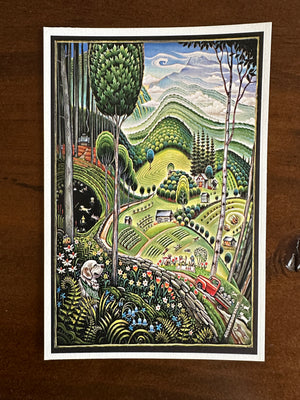 Farm Mural Paper Postcard x Lantern Press