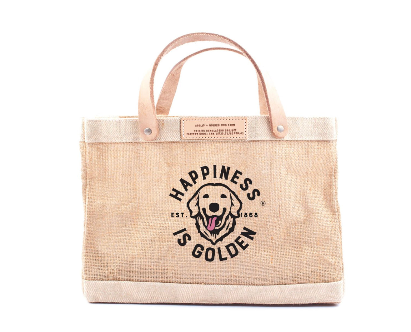 Golden Dog Farm Happiness is Golden Apolis Market Tote Bag